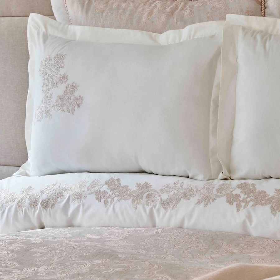 Набор постельное белье с покрывалом + плед Karaca Home - Jessica rosegold (10 предметов)