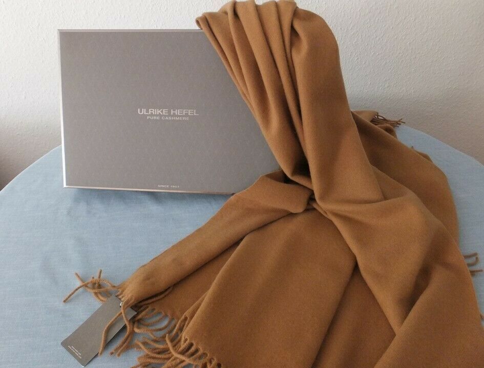 Кашеміровий плед Hefel (dark camel)