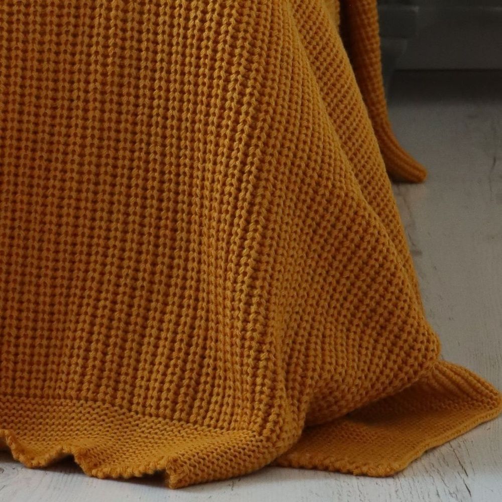 В'язаний плед Betires BRISTOL MUSTARD