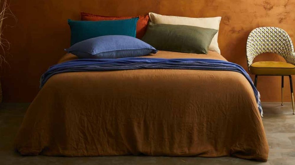 Італійська постільна білизна льон Biancoperla Niagara Coccio