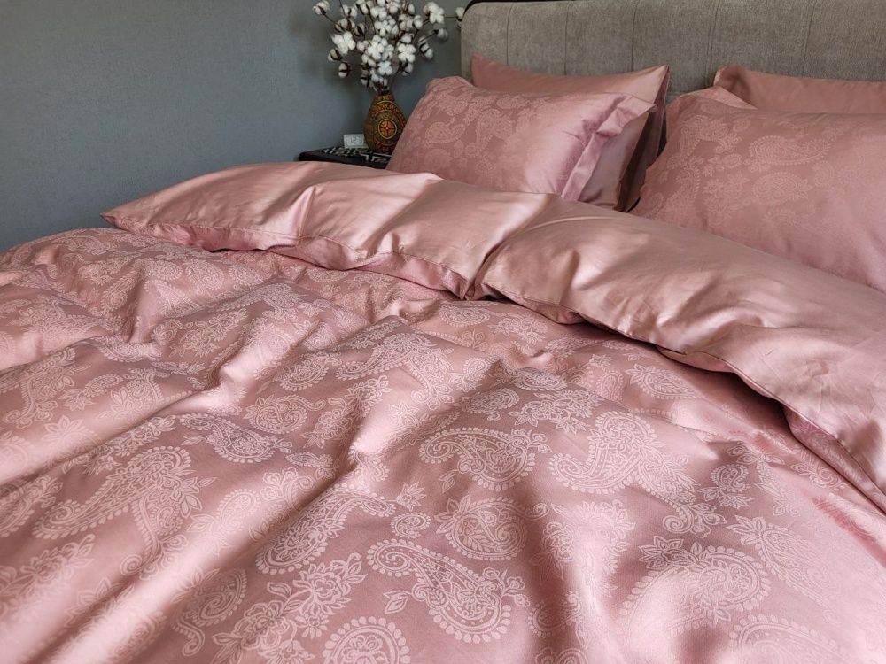 Постельное бельё сатин жаккард премиум Комфорт Текстиль JACQUARD, PAISLEY POWDER