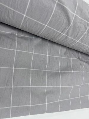 Постільна білизна варена бавовна Комфорт Текстиль Gray plaid, Washed Cotton
