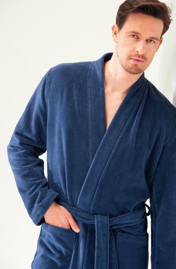 Халат чоловічий Cawo Kimono Doubleface 823 blau - 11