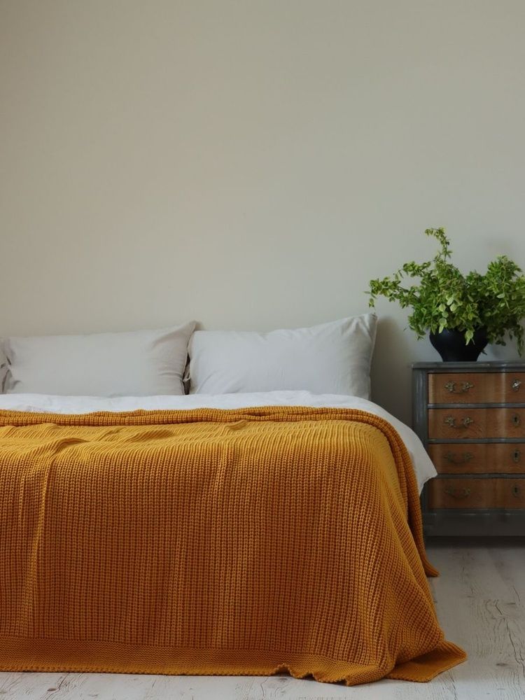 В'язаний плед Betires BRISTOL MUSTARD
