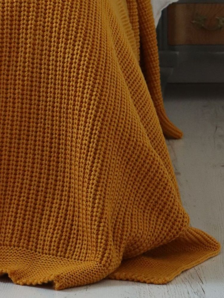 В'язаний плед Betires BRISTOL MUSTARD