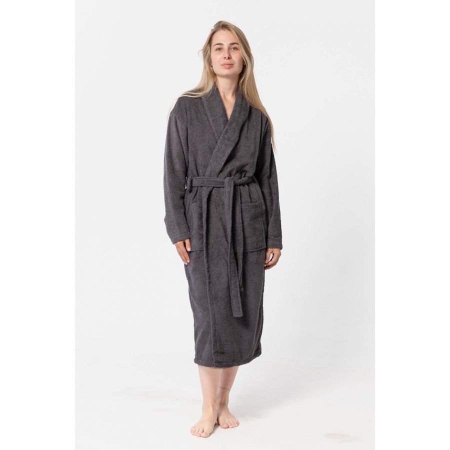 Халат махровый Lotus Home - Basic Line antrasit