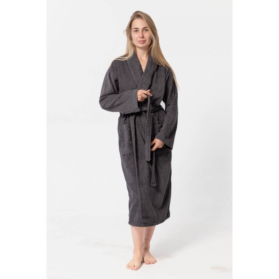 Халат махровый Lotus Home - Basic Line antrasit