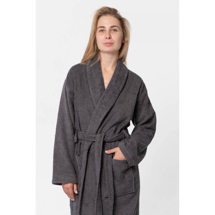 Халат махровый Lotus Home - Basic Line antrasit