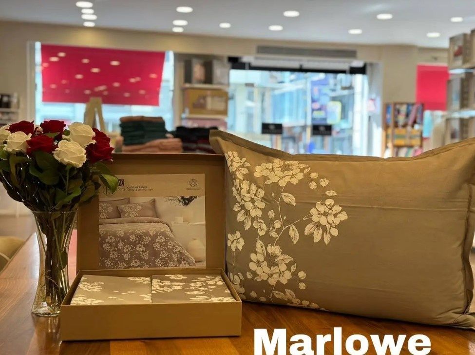 Постельное бельё TAC Organik Saten Marlowe vizon