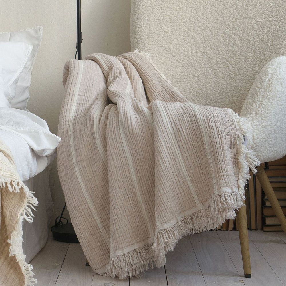 Муслиновое покрывало-плед La Modno PEARL PEARL BEIGE