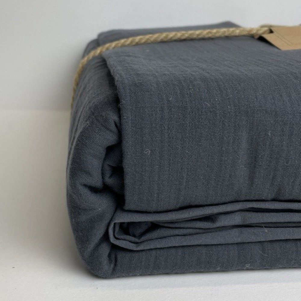 Постельное белье SoundSleep Stonewash Muslin Graphite, Тёмно-серый, 50х70см (2шт), Евро, 200х220 см, 240х260 см