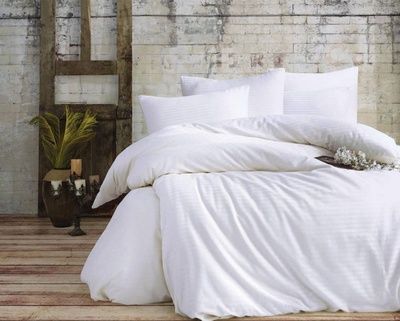Постельное белье Charlotte Stripe Satin Beyaz