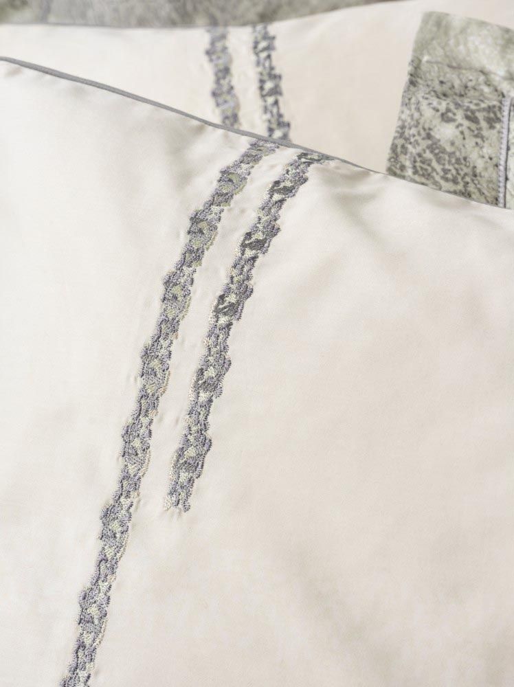 Постільна білизна з вишивкою Cotton Box Elite Saten Sendero Haki