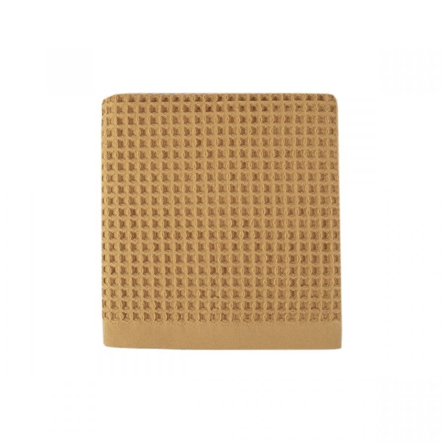 Рушник вафля Lotus Home Waffle mustard 420 г/м&sup2;, Гірчичний, 50х90 см, Для обличчя