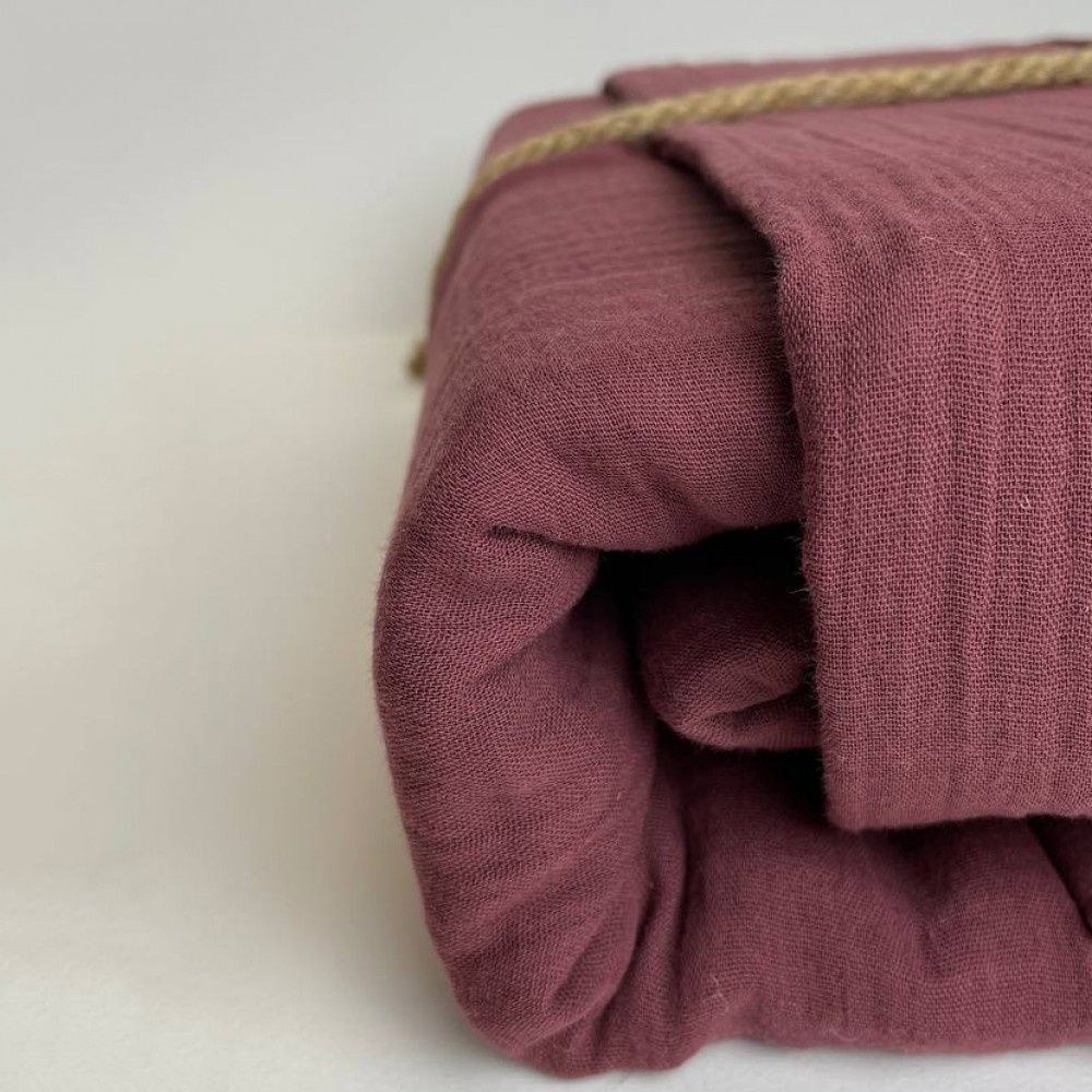 Постільна білизна SoundSleep Stonewash Muslin Burgundy, Бургунд, 50х70см (2шт), Євро, 200х220 см, 240х260 см