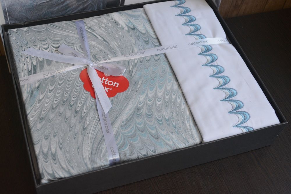 Постільна білизна з вишивкою Cotton Box Elite Saten Stilla Mavi