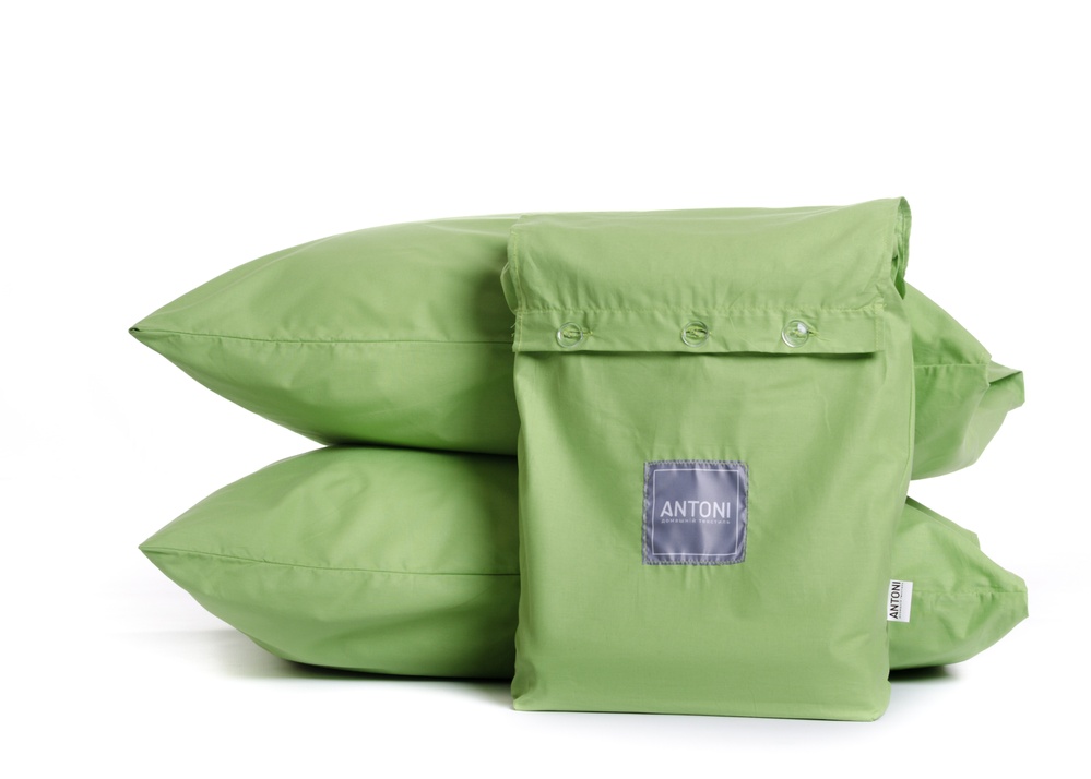 Комплект постельного белья Antoni Ранфорс Premium Бязь Зеленый лайм Евро 200х220