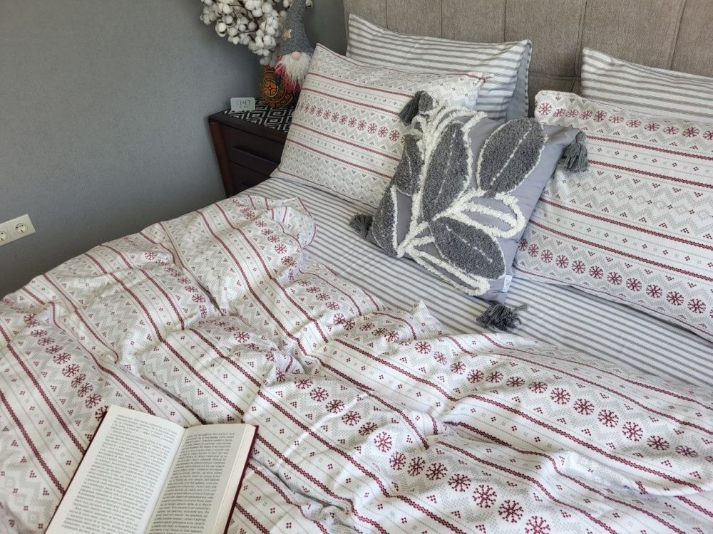 Постільна білизна фланель Комфорт текстиль Вишиванка/смужка, Turkish flannel