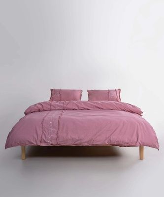 Постельное белье вареный хлопок Limasso с вышивкой Lucyna Old Rose