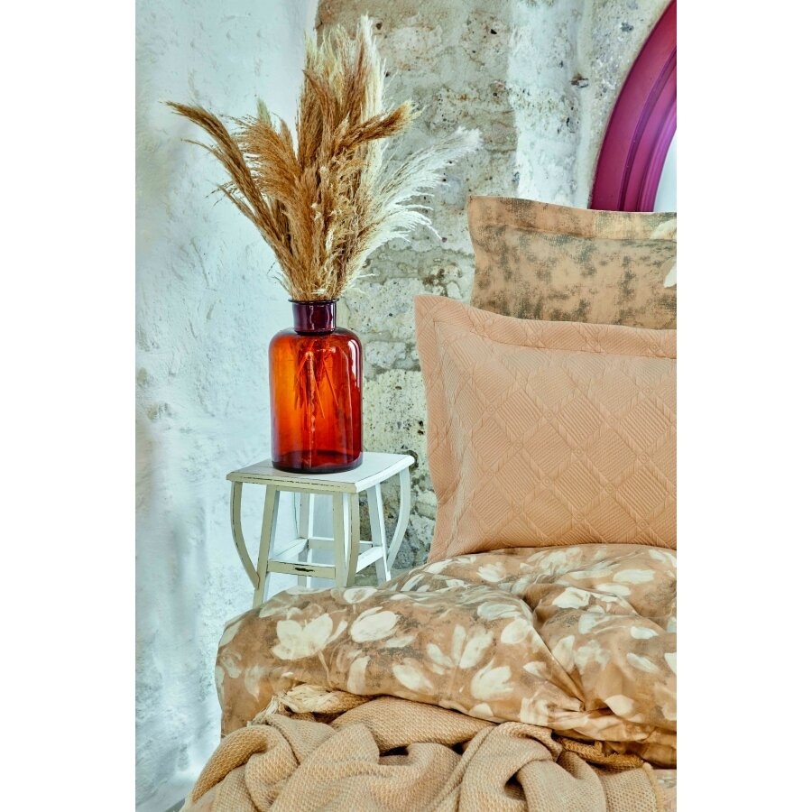 Набор постельное белье с покрывалом + плед Karaca Home - Bush bej