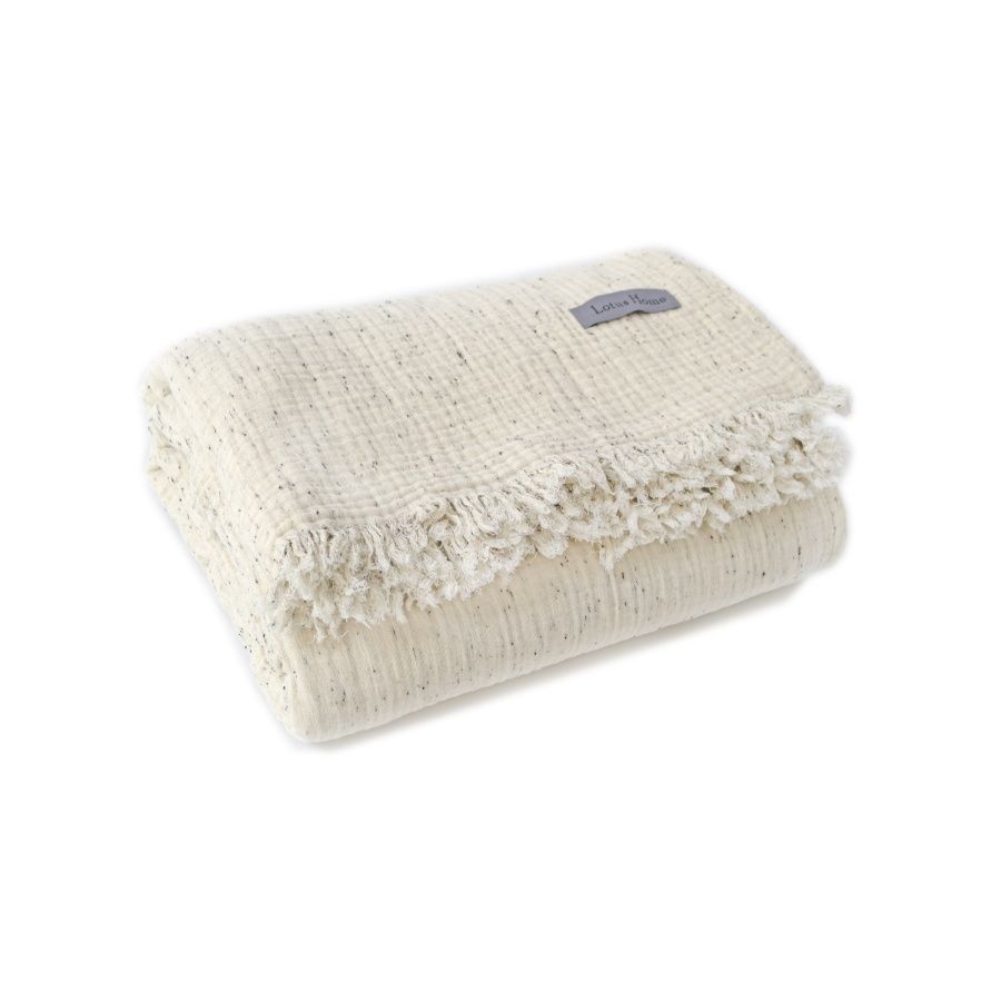 Піке покривало-плед муслін Lotus Home - Joflim muslin natural morning