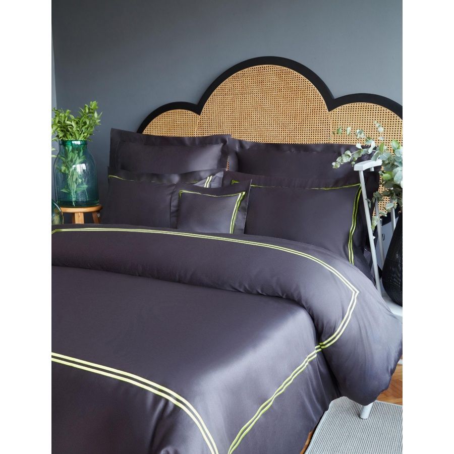 Постельное белье MieCasa сатин - Milano antrasit-yesil антрацит-зеленый king size