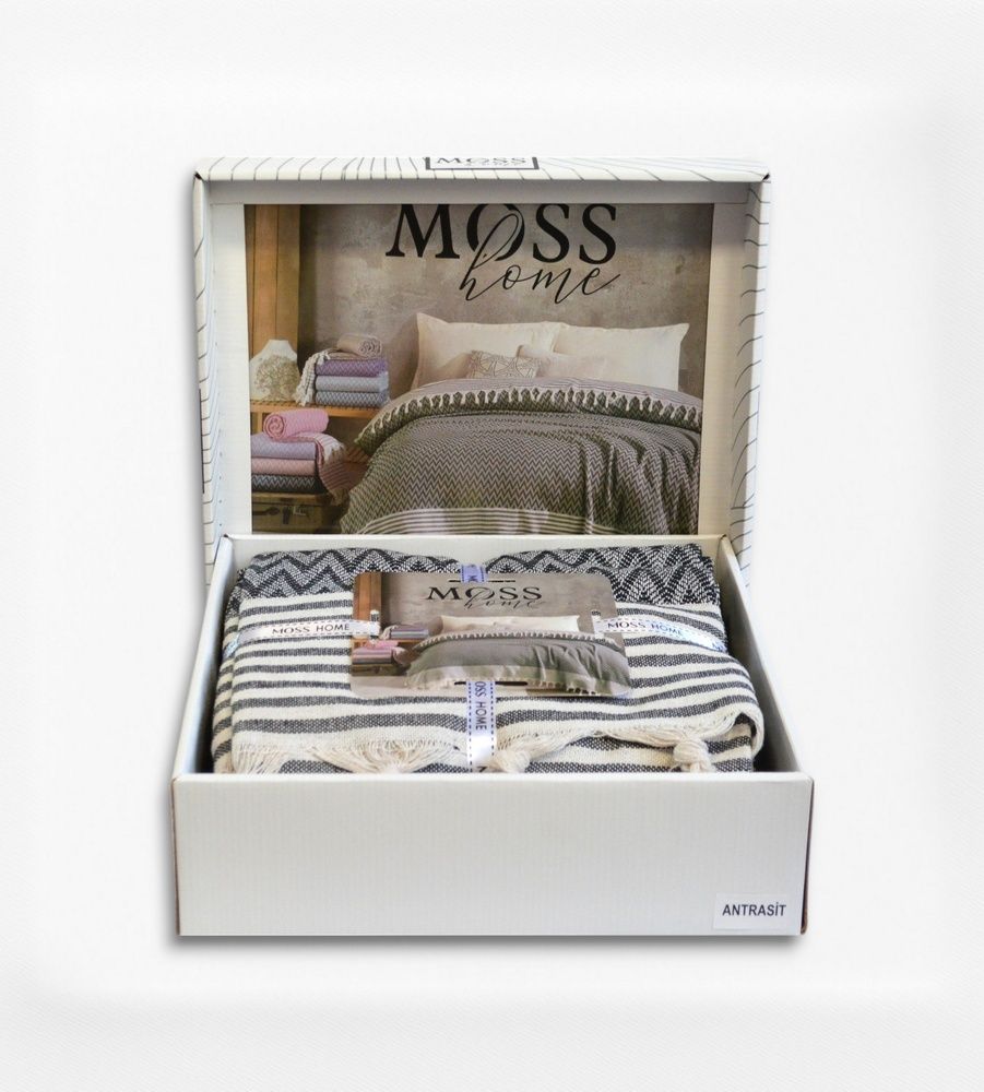 Хлопковое покрывало-плед Moss Miray