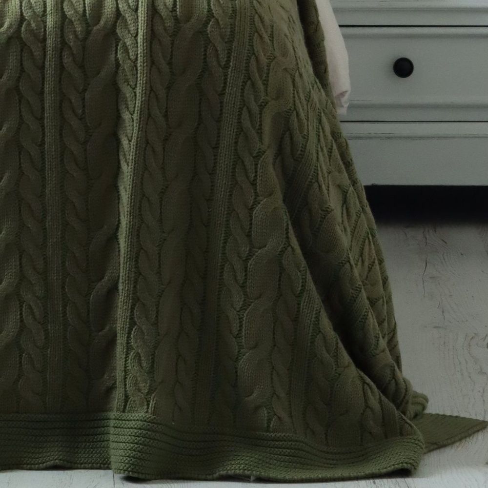 Вязаный плед LA MODNO Genova Olive