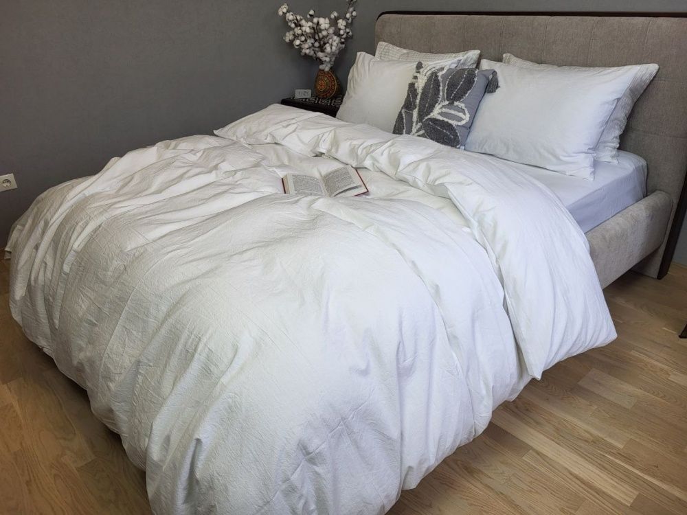 Пододеяльник вареный хлопок Комфорт Текстиль White, LUXURY Washed