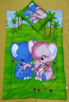 Детский набор в кроватку одеяло+подушка ELEPHANTS