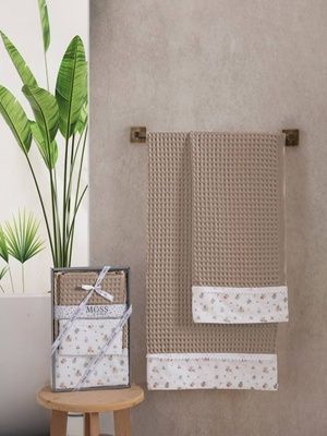 Набір вафельних рушників 2 шт. Moss home Cicek Bej