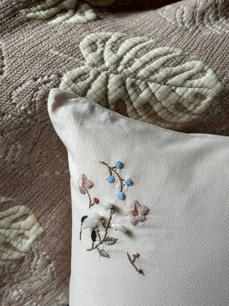 Муслиновое покрывало с наволочками Saheser Forest beige, Бежевый, Евро, 240х260 см, 50х70см (2шт)