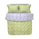 Постельное белье сатин Lotus Home -Basic Line зеленый/серый 1