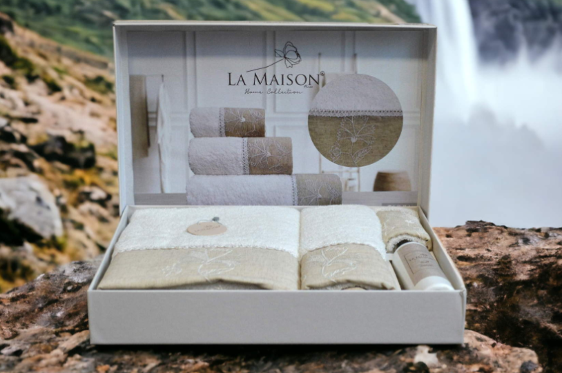 Набір рушників новорічний з ароматом La Maison Olivia (3шт)