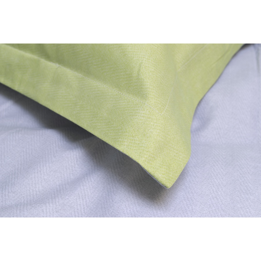 Постельное белье сатин Lotus Home -Basic Line зеленый/серый