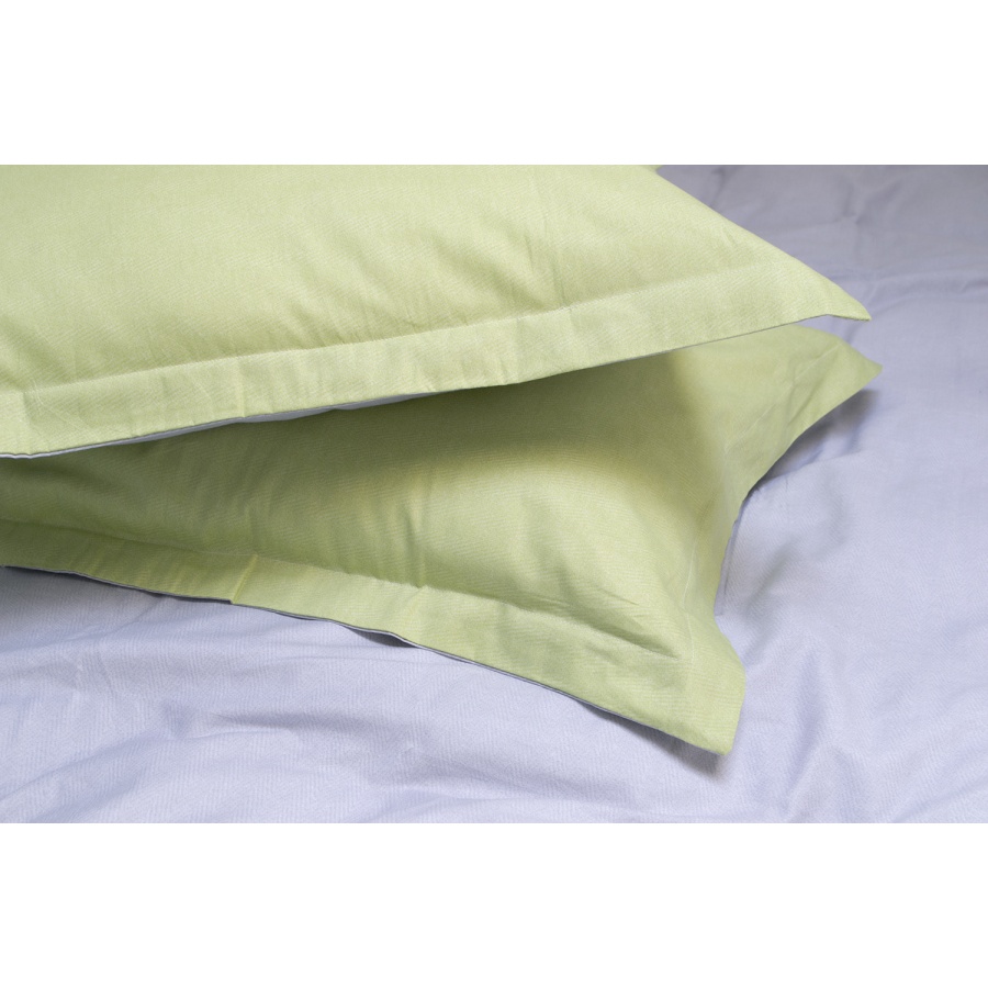 Постельное белье сатин Lotus Home -Basic Line зеленый/серый