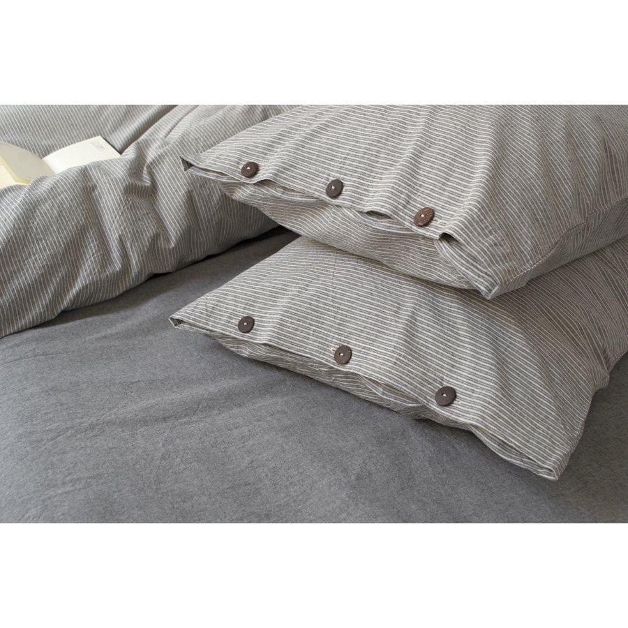 Постільна білизна Lotus Home Washed cotton - Pinstripe antracite