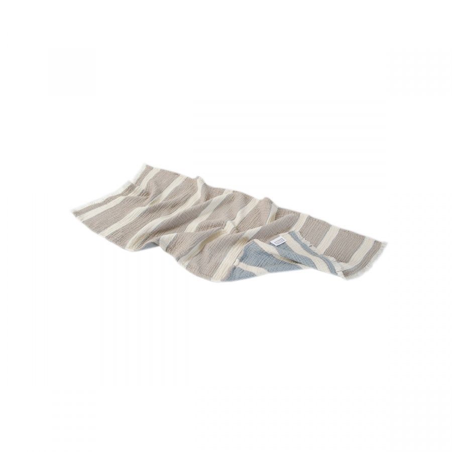 Рушник Lotus Home - Linen muslin beige-lead blue
