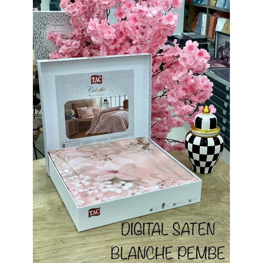 Постільна білизна ТАС сатин Digital Blanche pembe