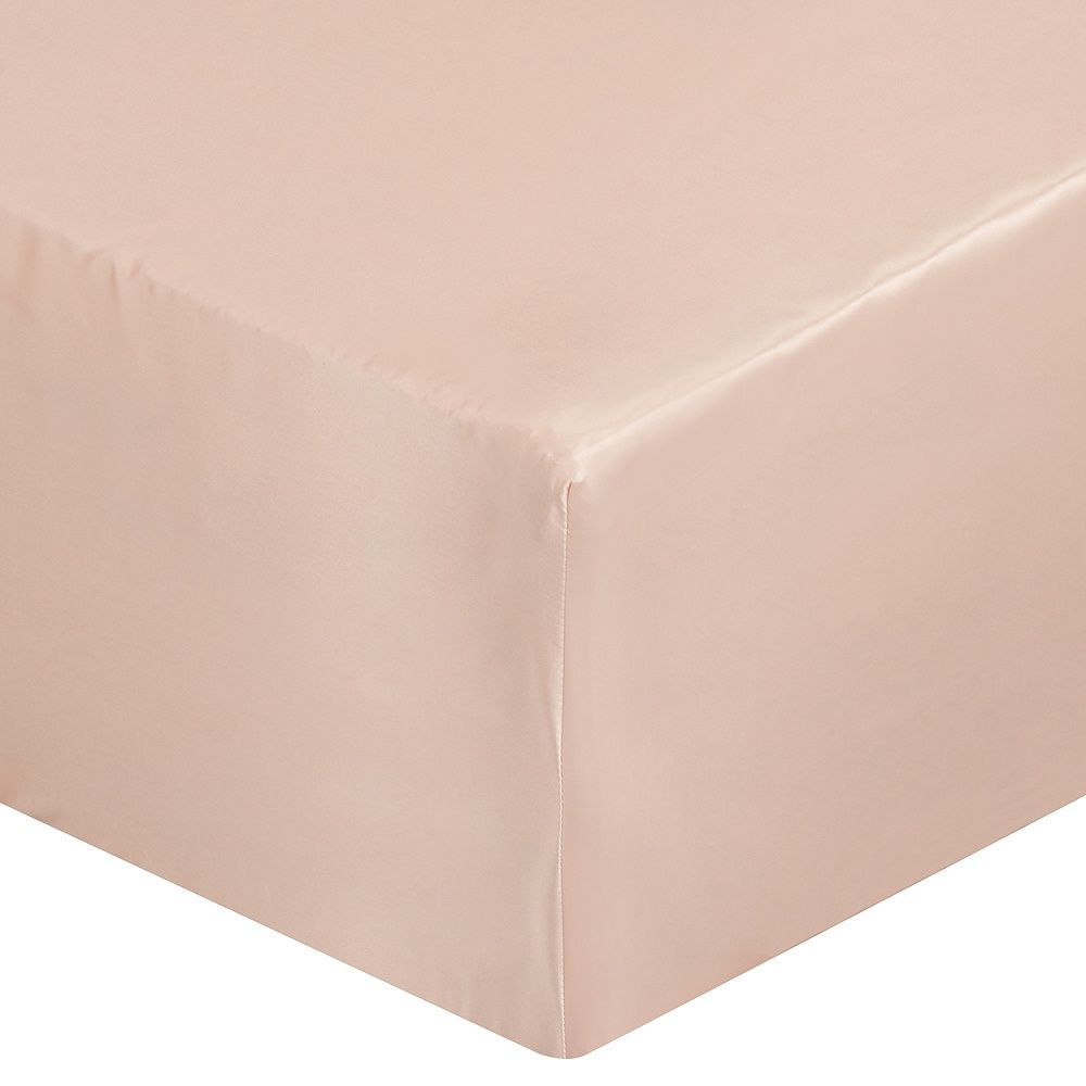 Шовкова постільна білизна з простирадлом на гумці Gingerlily Plain Signature Rose Pink