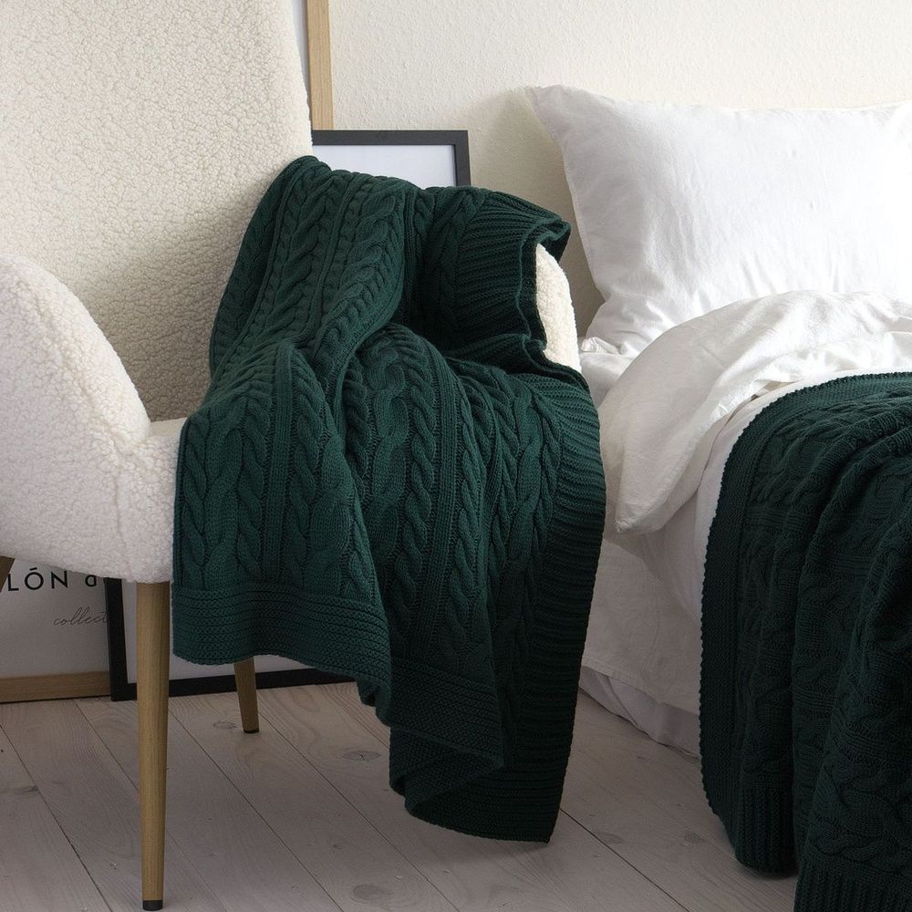 Вязаный плед LA MODNO Genova Emerald