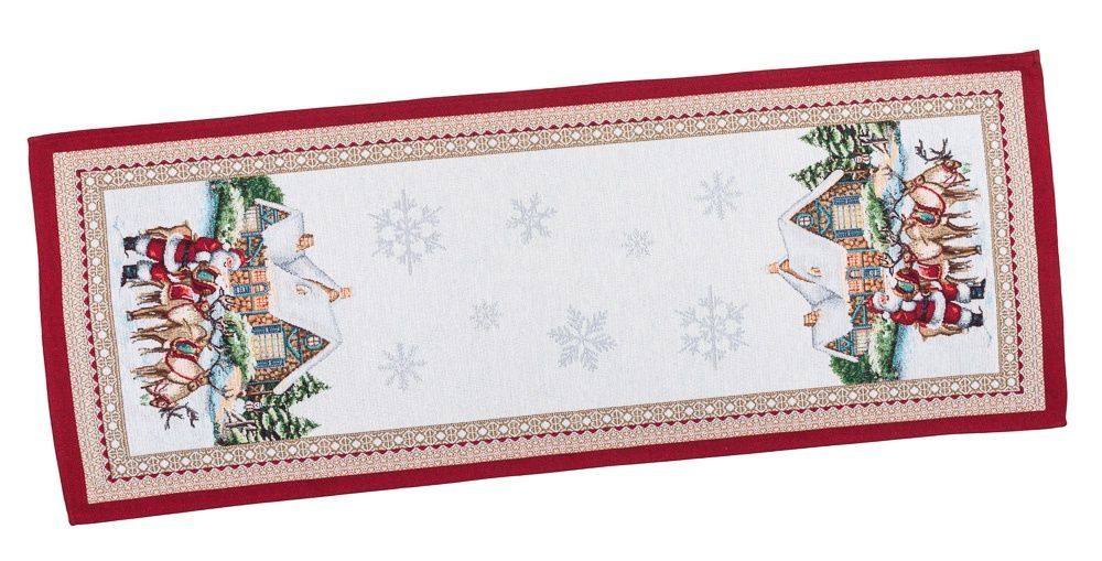 Раннер (наперон) Новорічний LiMaSo Гобелен FROSTY (Срібний люрекс)