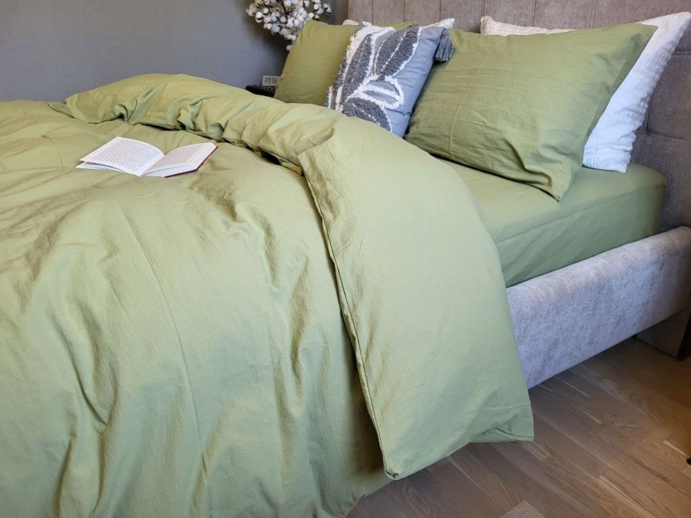 Постільна білизна варена бавовна Комфорт Текстиль Green, LUXURY Washed