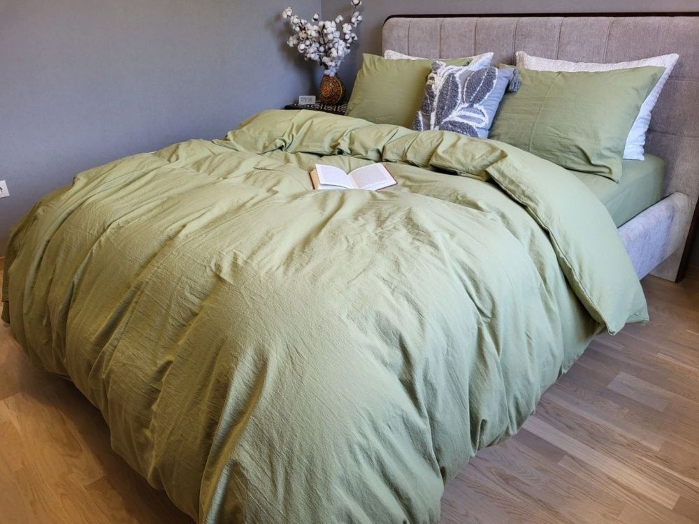 Постільна білизна варена бавовна Комфорт Текстиль Green, LUXURY Washed