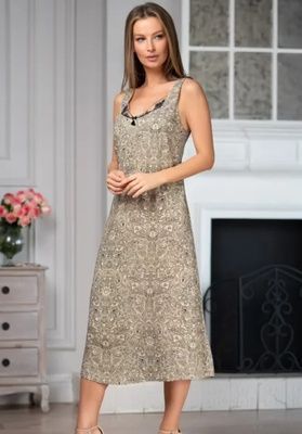 Нічна сорочка шовк Mia-Amore Dominicana 1268, Бежевий, L