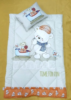 Детский набор в кроватку одеяло+подушка TIME FOR FUN