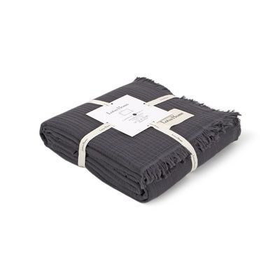 Покрывало муслиновое Lotus Home - Napa muslin anthracite, Тёмно-серый, Евро, 200х220 см, Без наволочек