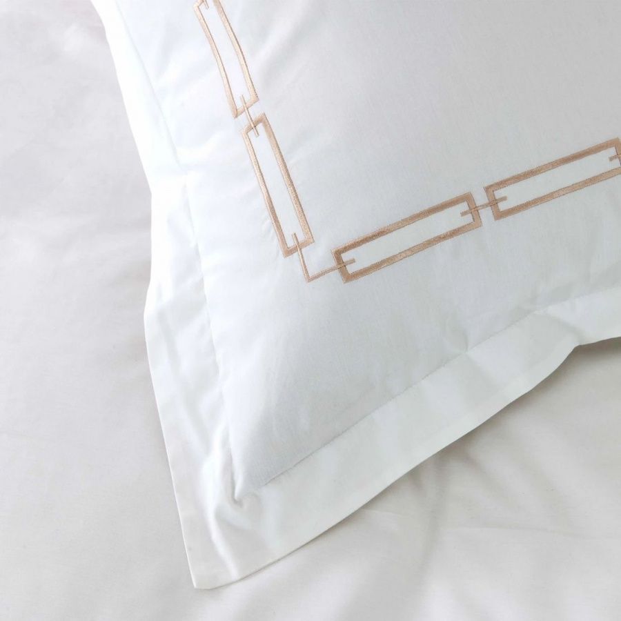 Постільна білизна Karaca Home перкаль - White Colletion Oriane bej