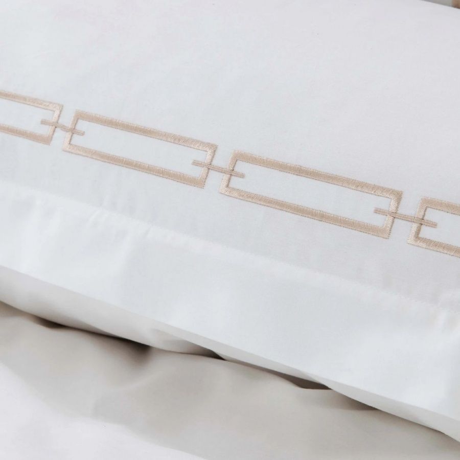 Постільна білизна Karaca Home перкаль - White Colletion Oriane bej
