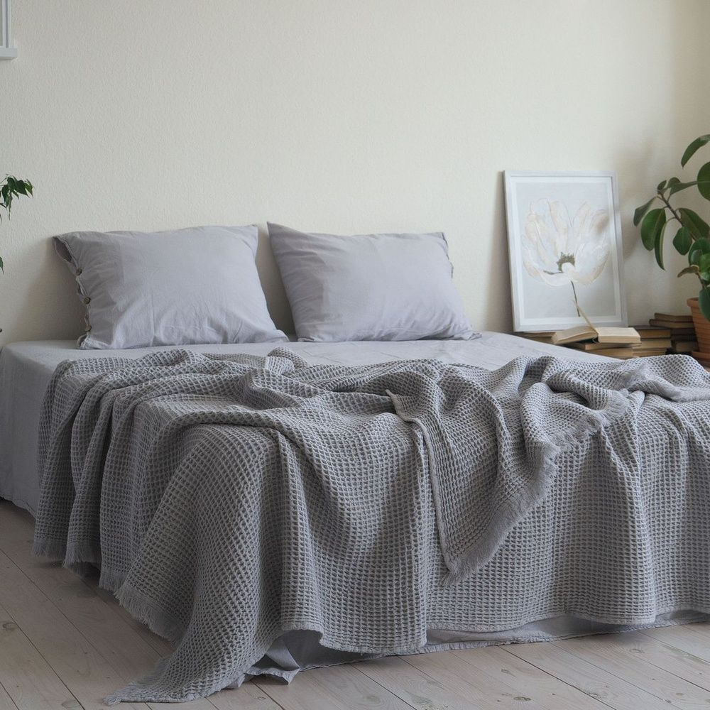 Покривало вафельне La Modno Pike Stonewashed Pearl Grey